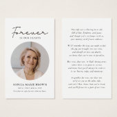 Modern Script Circle Photo Memorial (Front & Back)