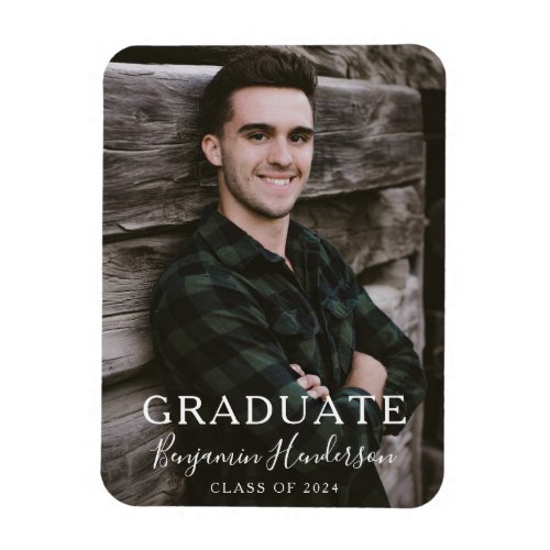 Modern Script Class Of 2022 Graduation Photo Magnet