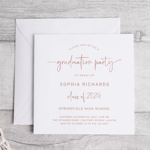 Modern Script  Class of 2024 Graduation Party Invitation