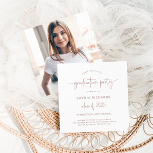 Modern Script Class of 2025 Photo Graduation Party Invitation