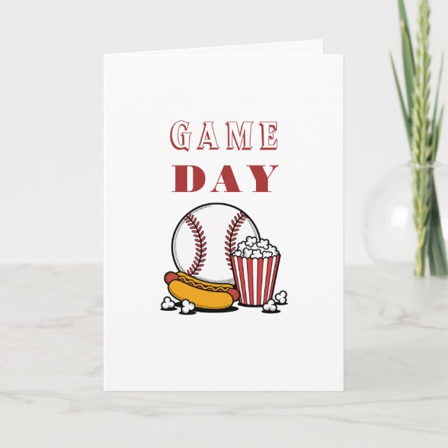 Modern Script Clean Greeting Card | game day (Front)