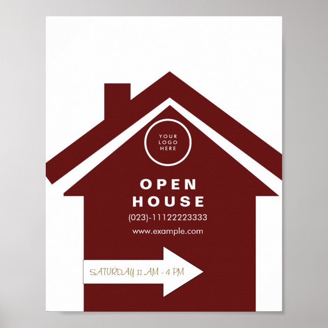 Modern Script	Clean Wall Art Poster | open house (Front)