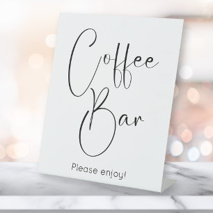 Modern Script Coffee Bar Pedestal Sign