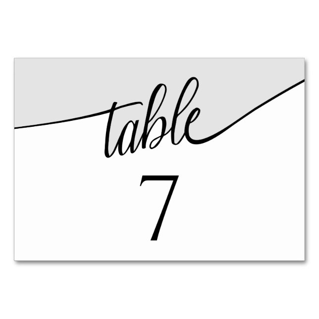 Modern Script Colorblock Any Number Wedding Table  (Front)