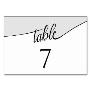 Modern Script Colorblock Any Number Wedding Table Number