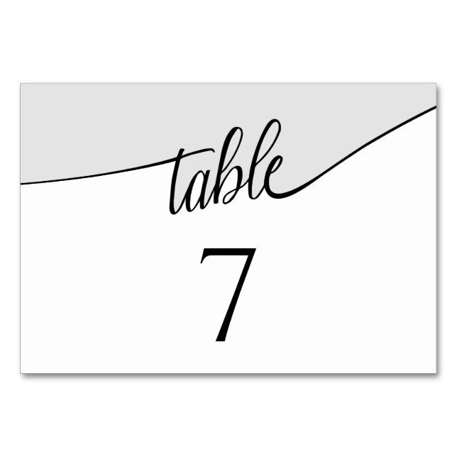 Modern Script Colorblock Any Number Wedding Table Number (Front)