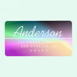 Modern Script Colorful Ombre Return Address Label