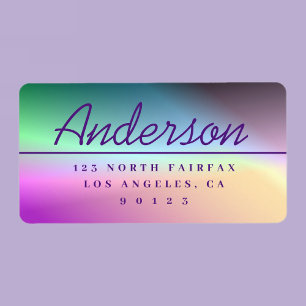 Modern Script Colorful Ombré Return Address Label