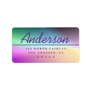 Modern Script Colorful Ombré Return Address Label