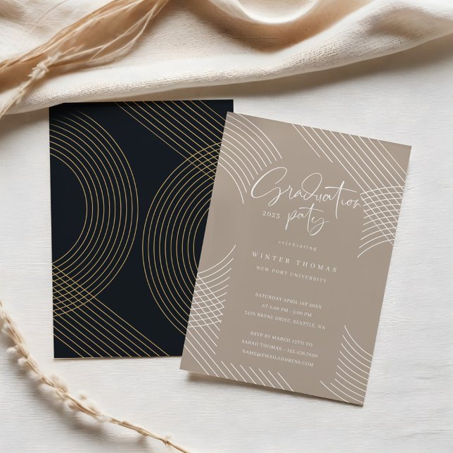 Modern Script Concentric Arches Graduation Party Invitation (Modern Script Concentric Arches Graduation Party Invitation)