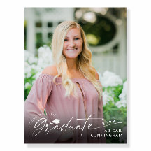 Modern Script Congrats Graduate Photo Welcome