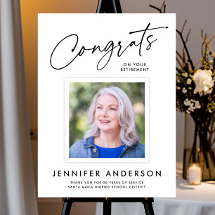 Modern Script Congrats Retirement Party Photo Foam Board