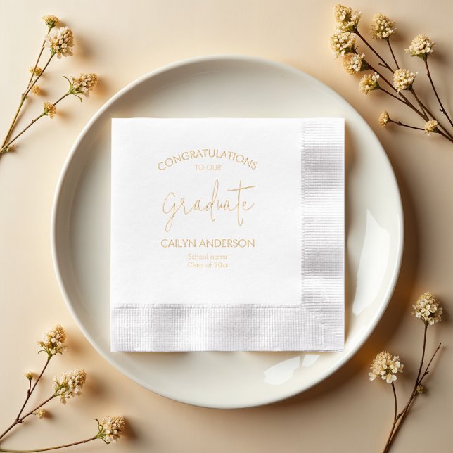 Modern Script Congratulations of our Graduate Foil Napkins (Creator Uploaded)