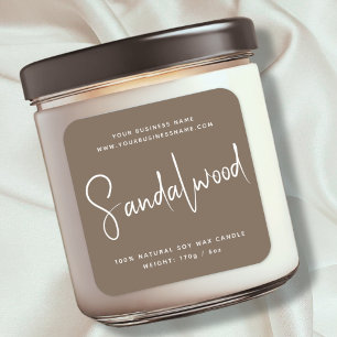Modern script cosmetics candle label