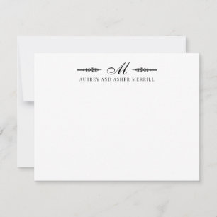 Modern Script Couple Married Name Note Card