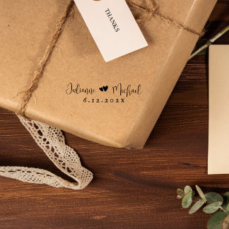 Modern Script Couple Name | Personalized Wedding Self-inking Stamp