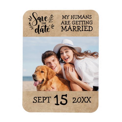 Modern Script Couple Photo Wedding Save the Date  Magnet