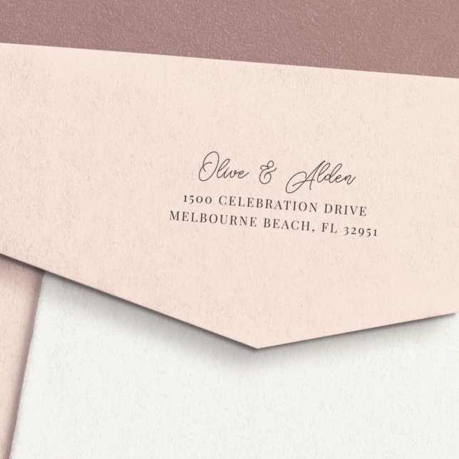 Modern Script Couples Return Address Self-inking Stamp (Creator Uploaded)