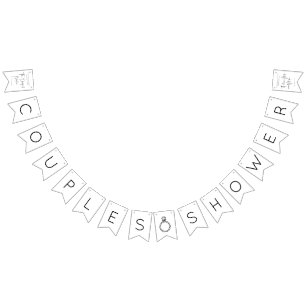 Modern Script Couples Shower Bunting Flags