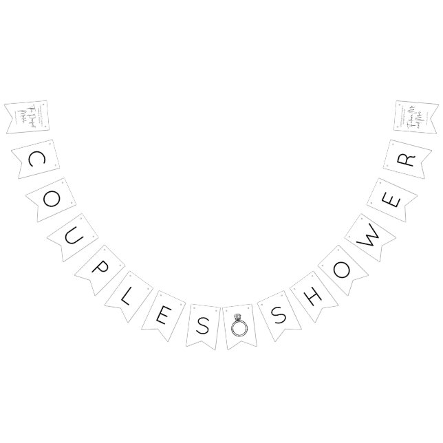 Modern Script Couples Shower Bunting Flags (All)