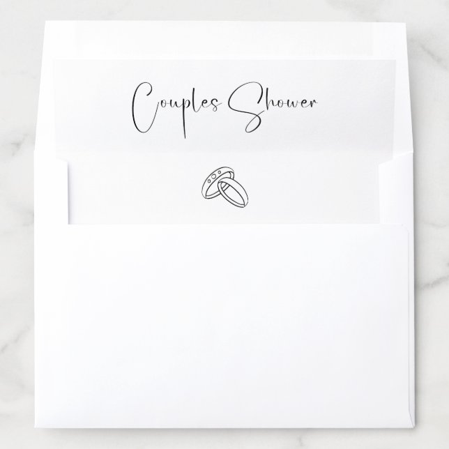 Modern Script Couples Shower Envelope Liner (In Envelope)