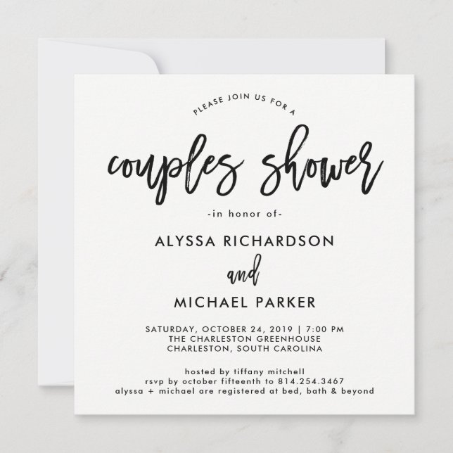 Modern Script | Couples Shower Invitation (Front)