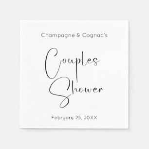 Modern Script Couples Shower Napkins