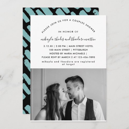 Modern Script Couples Shower Photo Invitation