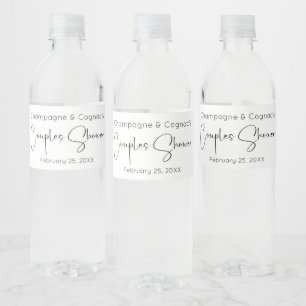 Modern Script Couples Shower Water Bottle Label
