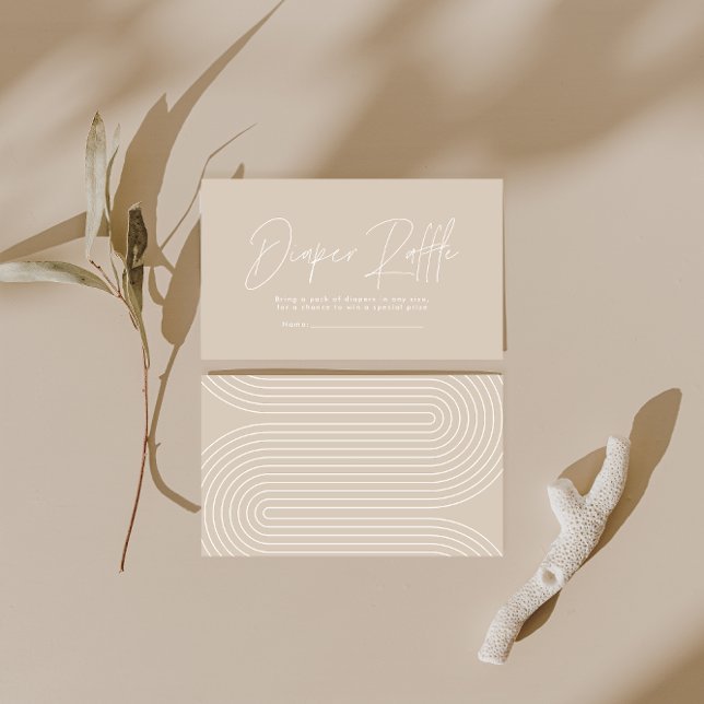 modern script cream baby shower diaper raffle note card (Creator Uploaded)