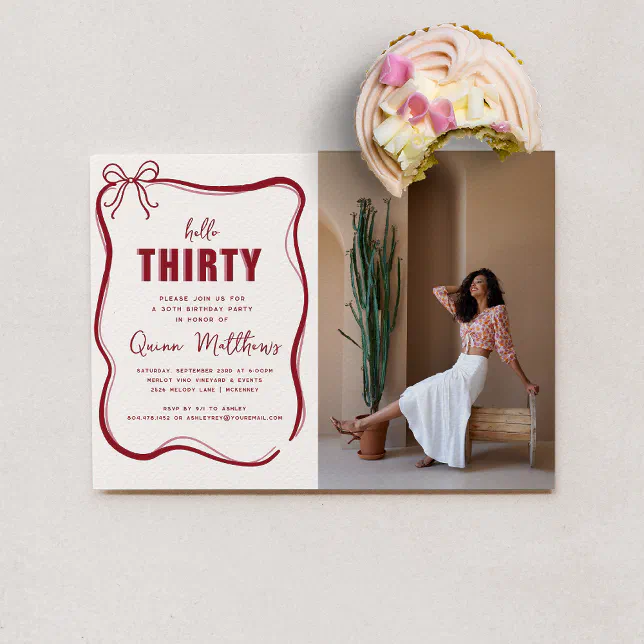 Modern Script Custom Age Birthday Invitation | Zazzle