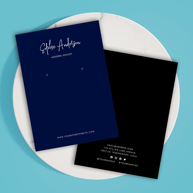 Modern Script Custom Color Earring Display Card (Creator Uploaded)