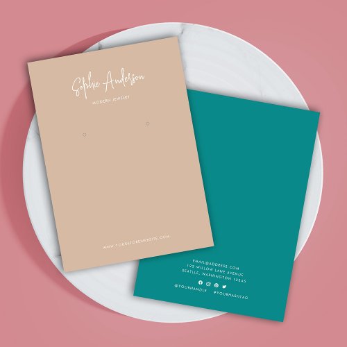 Modern Script Custom Color Earring Display Card