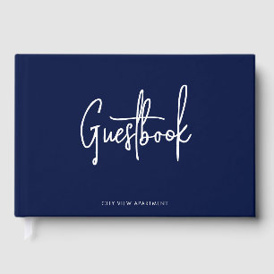 Modern Script Custom Color Minimalist Guest Book
