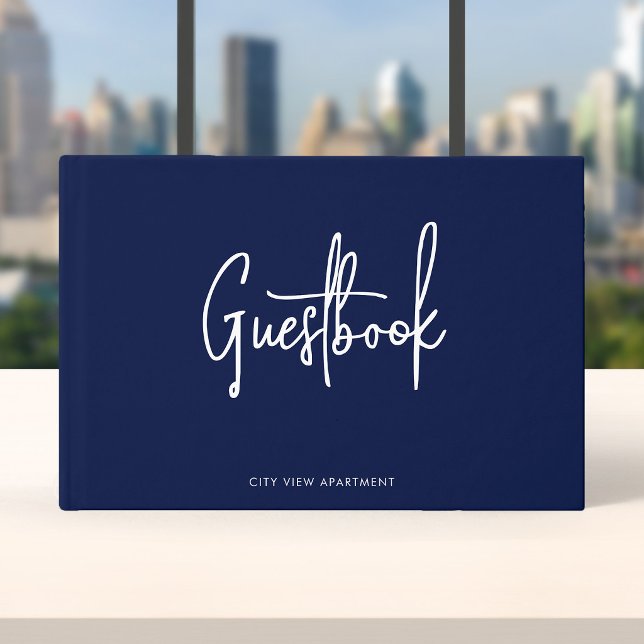 Modern Script Custom Color Minimalist Guest Book (Creator Uploaded)