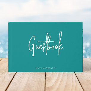 Modern Script Custom Color Minimalist Guest Book