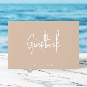 Modern Script Custom Color Minimalist Guest Book