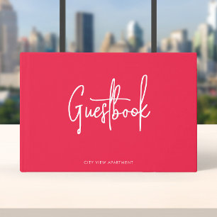 Modern Script Custom Color Minimalist Guest Book