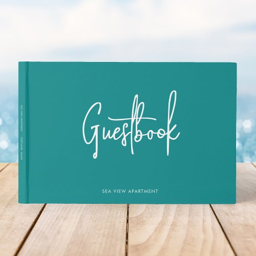 Modern Script Custom Color Minimalist Guest Book