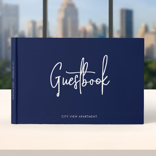 Modern Script Custom Color Minimalist Guest Book