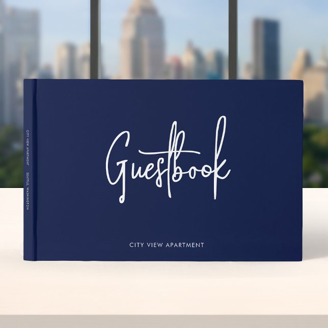 Modern Script Custom Color Minimalist Guest Book (Creator Uploaded)