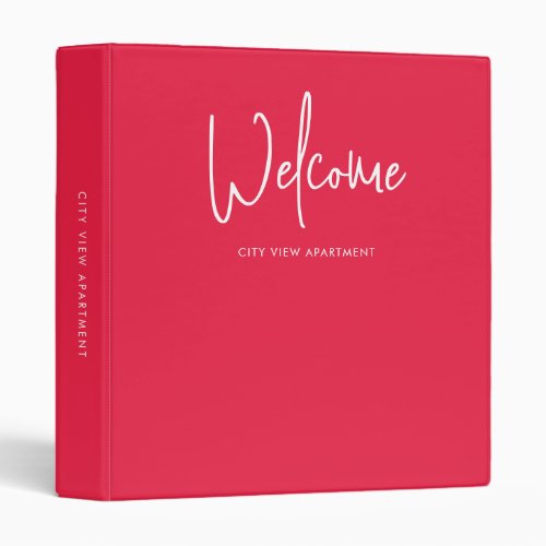 Modern Script Custom Color Minimalist Welcome 3 Ring Binder