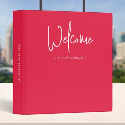 Modern Script Custom Color Minimalist Welcome 3 Ring Binder