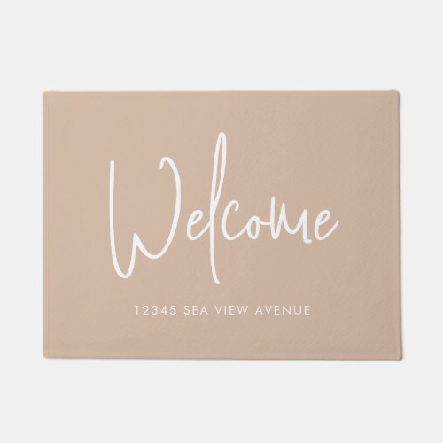 Modern Script Custom Color Minimalist Welcome Doormat