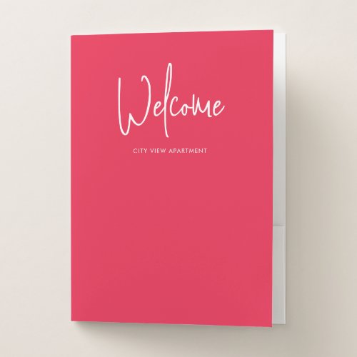 Modern Script Custom Color Minimalist Welcome Pocket Folder