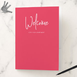 Modern Script Custom Color Minimalist Welcome Pocket Folder