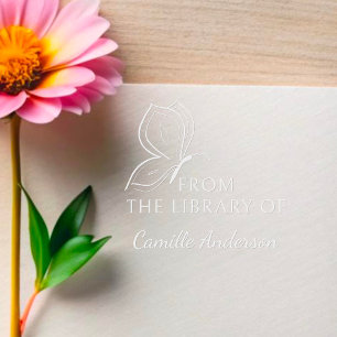 Modern Script Custom Library Book Simple Butterfly Embosser
