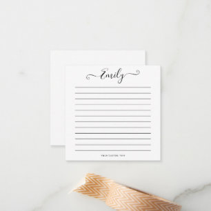 Modern Script Custom Name Message Chic Personal Note Card