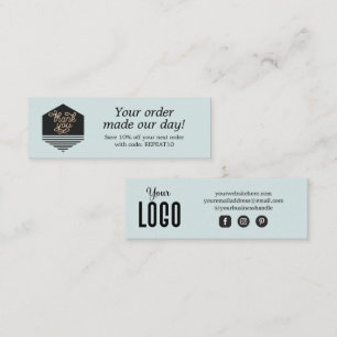 Modern Script Custom Order Thank You Card