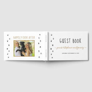Modern Script Custom Pet Wedding Photo Guest Book